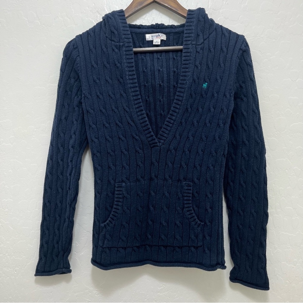 Y2K Old Navy Cable Knit V-Neck Sweater Size M
